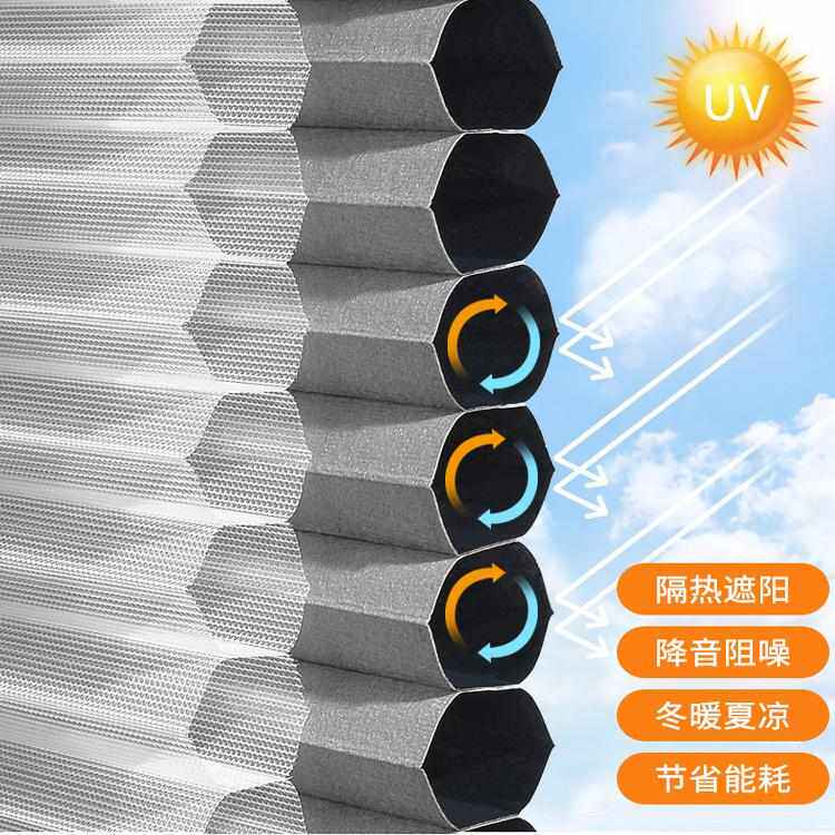 双拉珠蜂巢日夜帘卧室客厅遮光隔热百叶风琴帘简约双层窗帘蜂窝帘