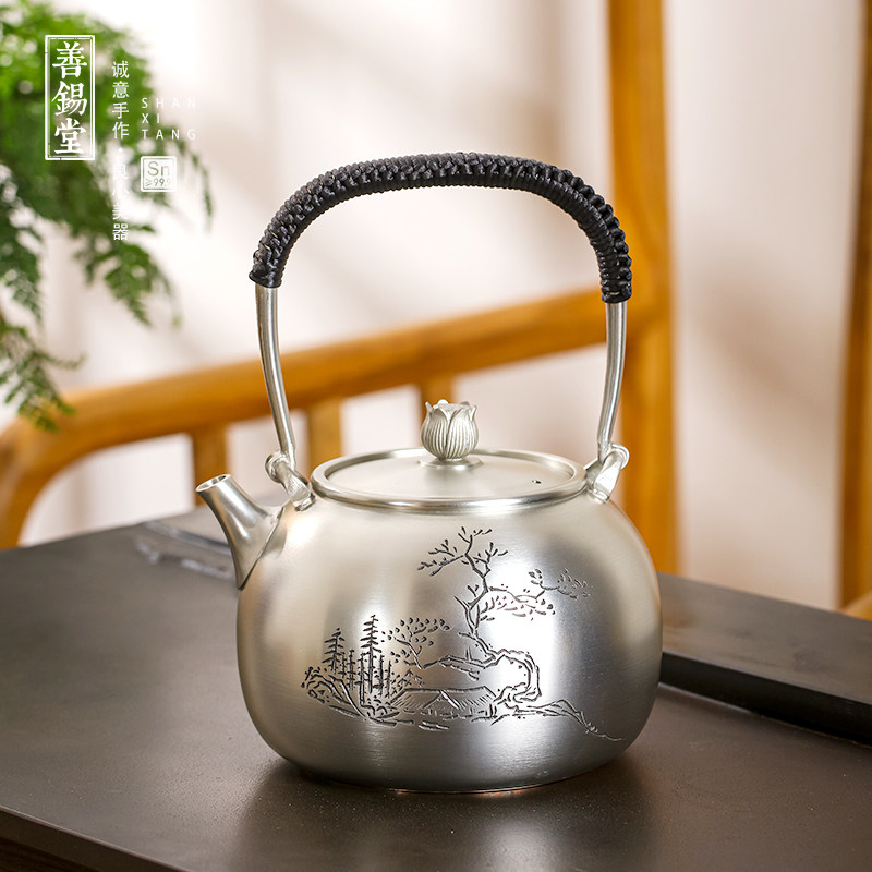 善锡堂中式礼品茶具礼盒装手工山隐纯锡茶壶家用泡茶壶优雅实用,餐饮具,茶壶,淘宝优惠券,粉丝福利购,淘宝优惠卷