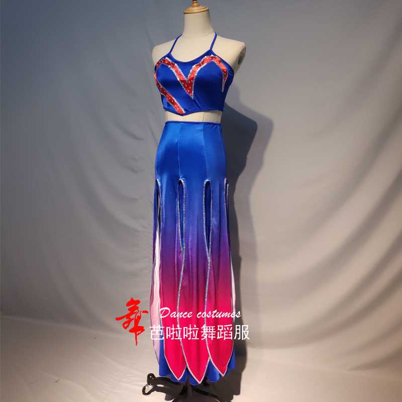 正品桃李杯傣族舞蹈月之花语同款舞蹈服女飘逸鱼尾裙孔雀舞艺考演