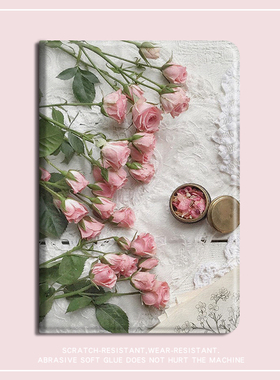 适用华为matepad平板保护套air11.5创意se花朵2023款Pro潮X8荣耀9全包V7pro玫瑰m6/5畅享2少女款笔槽防摔软壳