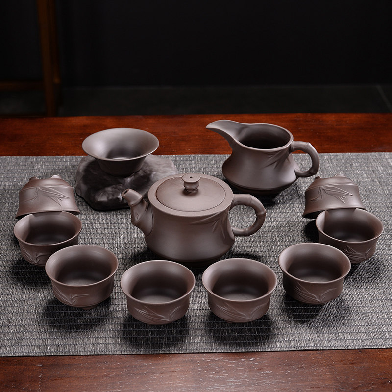 隐茶缘 紫砂功夫茶具套装礼盒装复古泡茶杯套装功夫茶壶茶杯茶盘