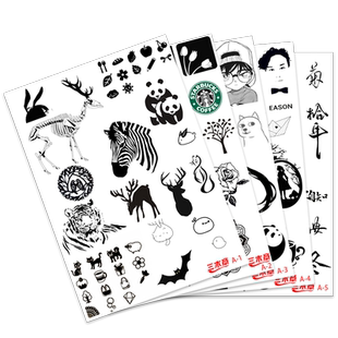 激光打印素材 主题分类一号 橡皮章A4雕刻图纸 可洗甲水转印图纸 动漫图纸 01-24组橡皮章素材图纸
