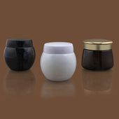 茶色玻璃面霜分装 黑色瓶大肚膏霜膜瓶30G50g 球形矮胖大圆瓶 瓶