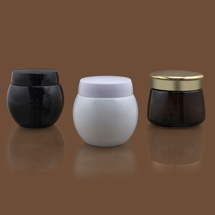 瓶 茶色玻璃面霜分装 黑色瓶大肚膏霜膜瓶30G50g 球形矮胖大圆瓶