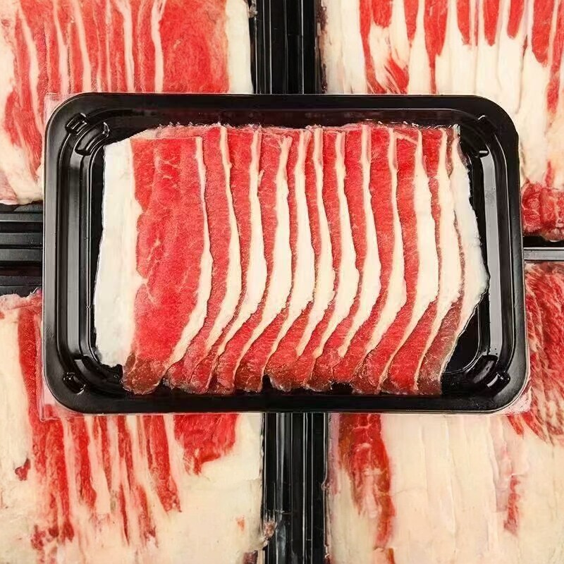 谷饲安格斯原切肥牛片板腱排楠200g*10盒火锅涮烤牛肉片刨片商用