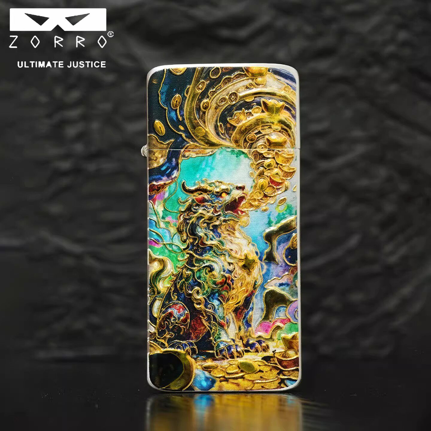 佐罗2026新款吞金貔貅超薄煤油打火机纯铜高颜值立体浮雕AB面正品