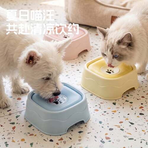 全自动饮水器狗狗悬浮水盆狗碗不湿嘴水碗猫咪漂浮碗宠物小狗水碗
