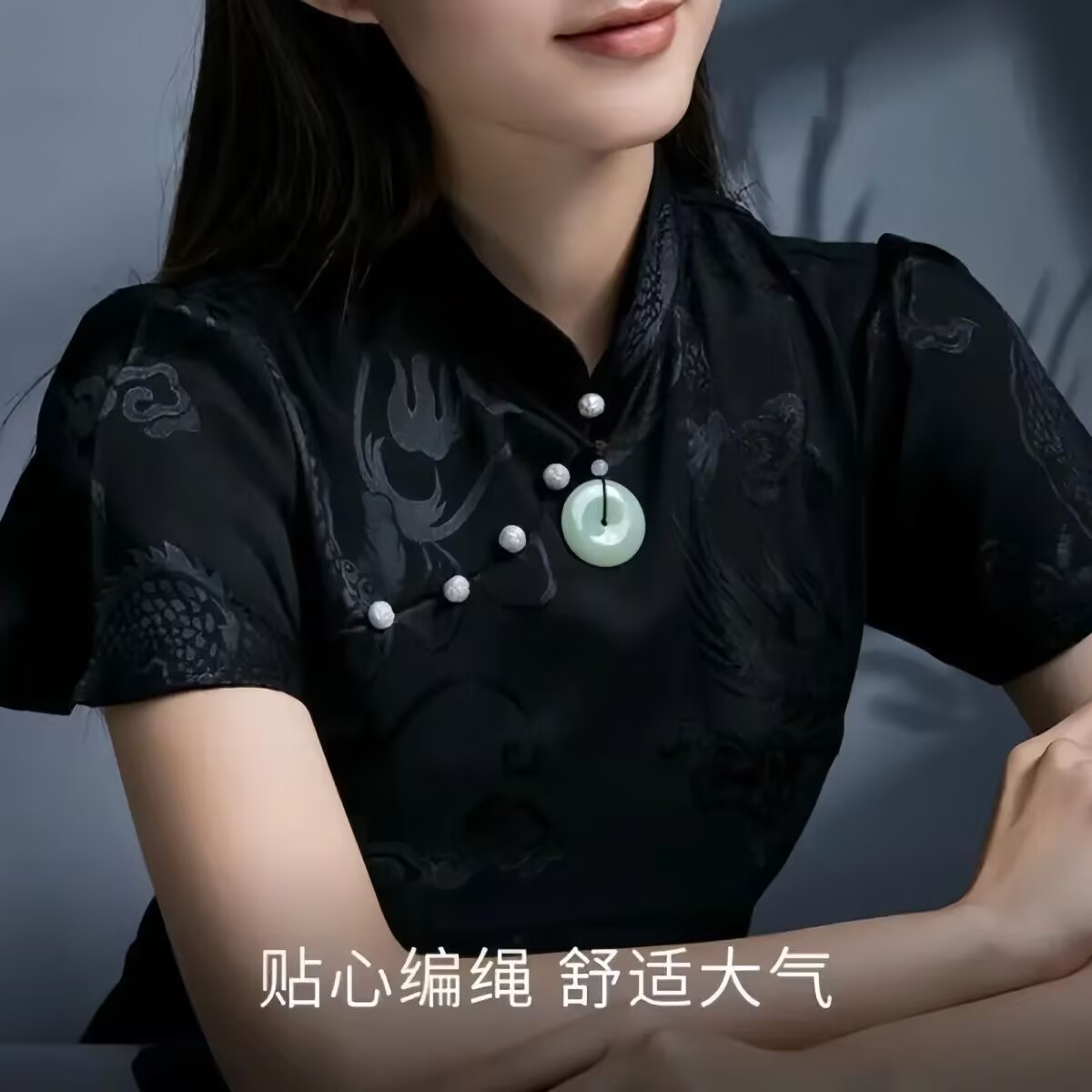 纯天然翡翠平安扣吊坠玉石飘花保平安玉石玉坠男女项链圆形挂坠