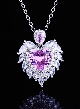 正品莫桑钻s925纯银天使之翼项链