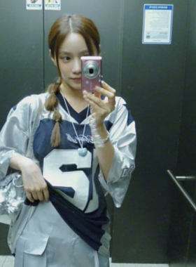 2000archives美式复古球衣短袖t恤女夏季宽松jazz跳舞插肩袖上衣