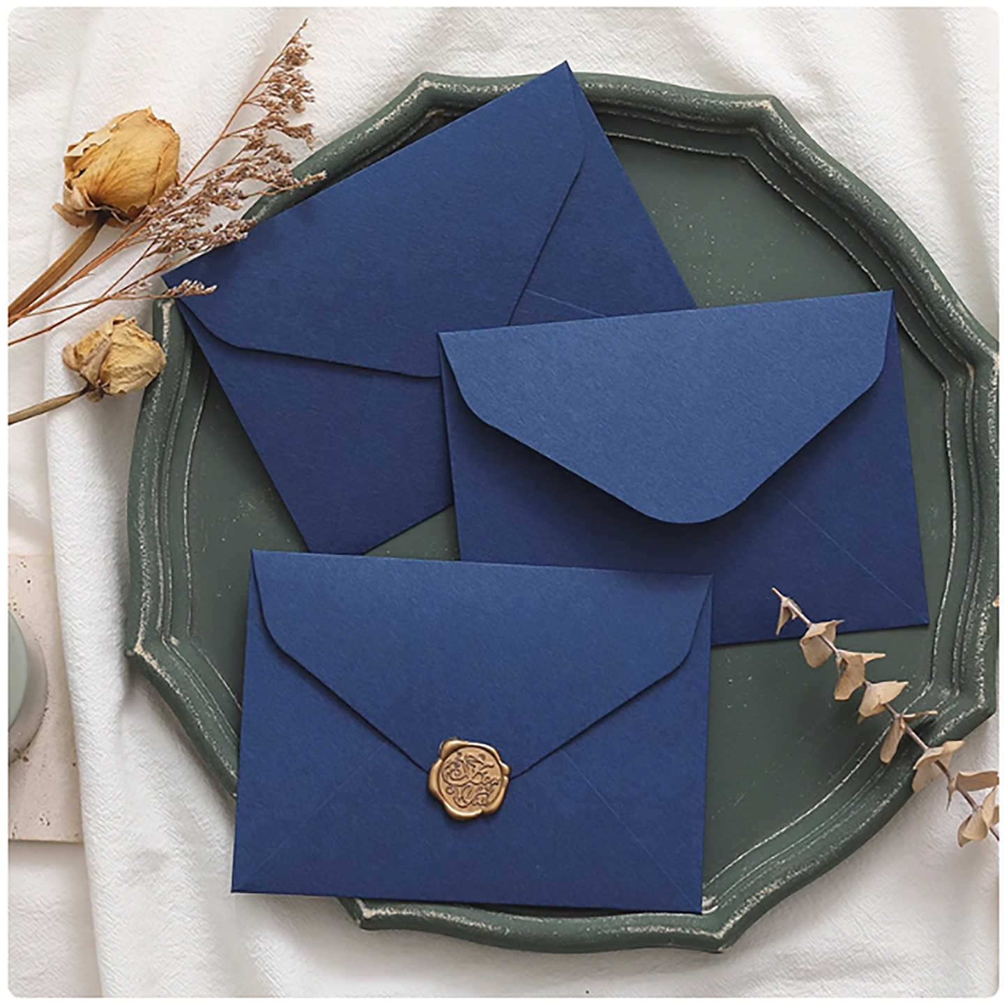 加厚蓝色信封宝蓝亚光请柬请帖