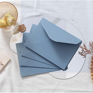 【优惠价】加厚粉蓝色信封灰蓝开业庆典墙面红包深蓝亚光纸特种纸宝蓝亚光请柬请帖