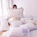 高密纯棉纱布按扣枕套一对装 通用不脱落枕芯套 卡通全棉枕头套四季