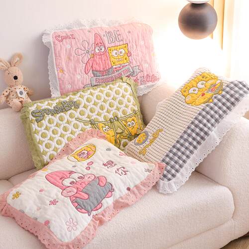 儿童纯棉纱布枕巾枕头巾柔软亲肤