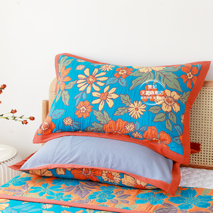 纯棉枕套一对装夏季乳胶枕单人枕头套高端全棉加厚48cmx74cm专用