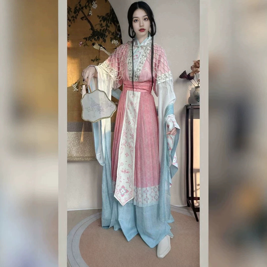 花朝记原创[玄凤]魏晋风神仙复原汉服女改良传统服饰秋冬款套装