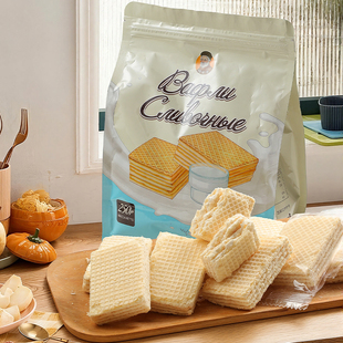 阿索夫俄罗斯国家馆原装进口巧克力味花生威化饼干休闲零食品250g