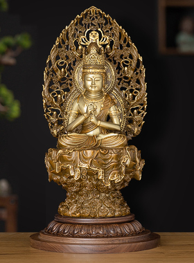纯铜大日如来佛像热着色彩绘描金工艺毗卢遮那佛家用佛堂供奉摆件
