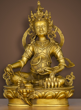 12寸铜黄财神佛像仿古密宗占巴拉色波诺拉护法财神家用供奉摆件