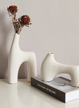 ins风陶瓷小花瓶摆件高级感装饰