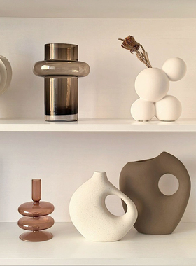 ins奶油风陶瓷花瓶装饰品