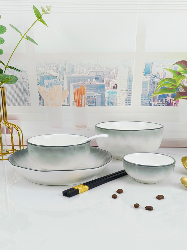 餐具套装一人用碗具一人食2人用碗碟二人食情侣碗盘碗筷单人一套