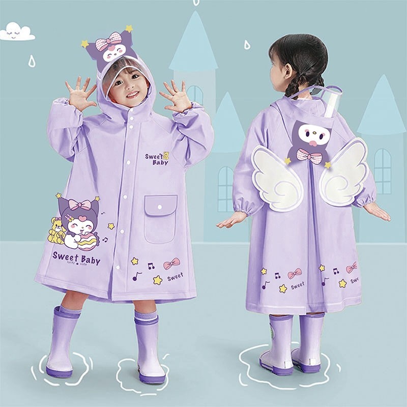 【天猫正品】雨衣儿童男孩幼儿园小学生上学专用女孩带书包位雨披