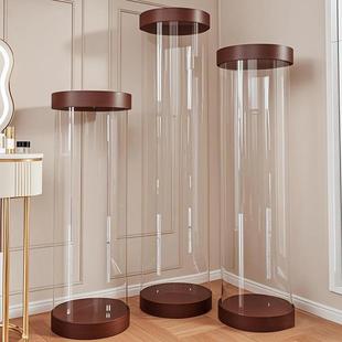 圆柱收纳桶大容量空瓶置物架娃娃护肤品化妆品收纳透明瓶瓶罐罐