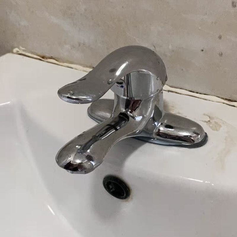 老式双孔面盆洗脸盆水龙头冷热水家用卫生间两三孔洗手盆双用开关