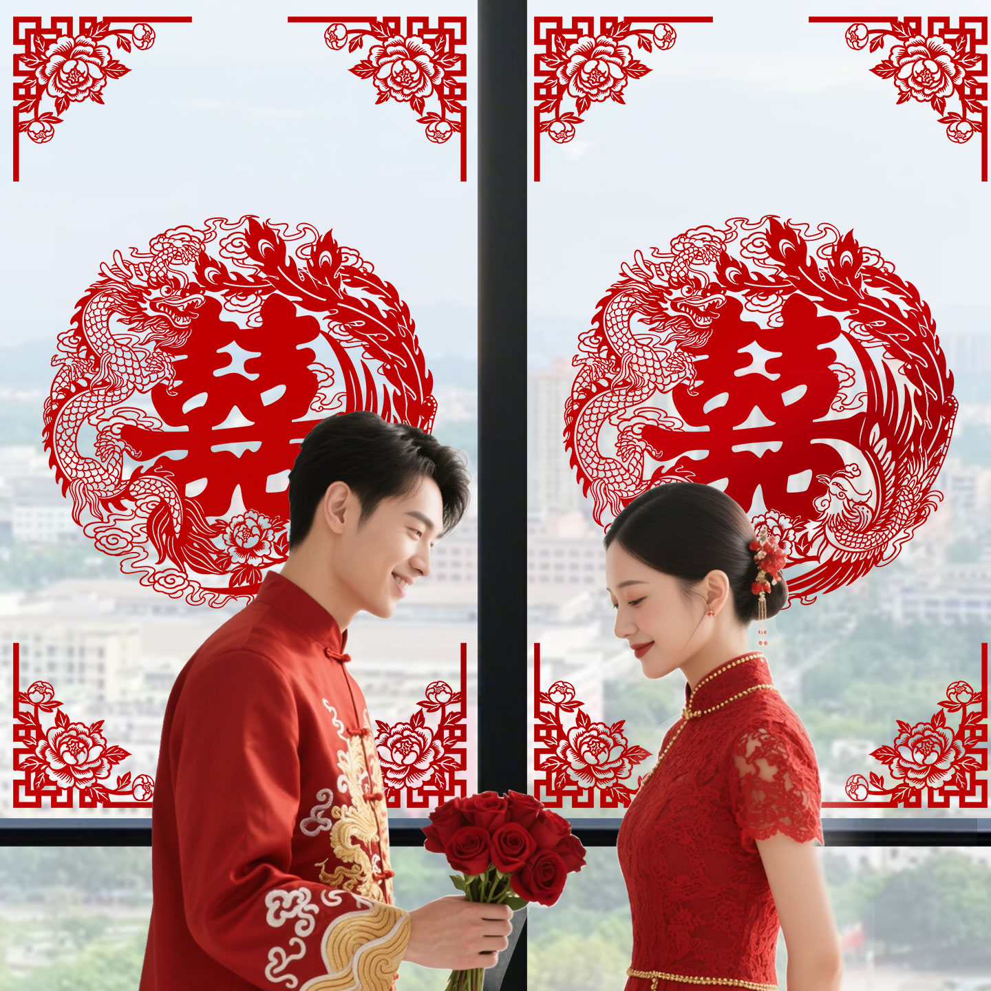 静电喜字贴结婚专用玻璃窗户装饰