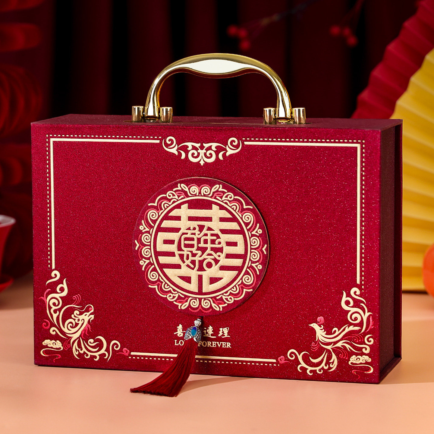 结婚礼金箱10万订婚三金彩礼一体盒高档装现金钱盒子提亲聘金礼盒,节庆用品/礼品,礼金箱,淘宝优惠券,粉丝福利购,淘宝优惠卷