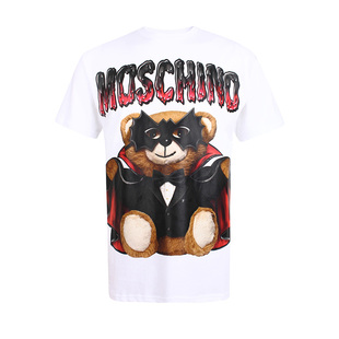 搞怪蝙蝠侠小熊T恤白色V0711 MOSCHINO 莫斯奇诺女士棉质短袖