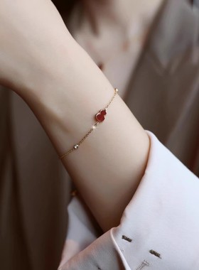 钛钢不掉色极细手链女小众ins