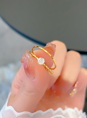 钛钢细圈四爪素圈戒指女款小众ins设计高级感精致时尚食指环尾戒