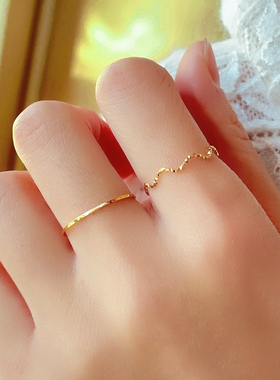 钛钢细素圈戒指个性ins风