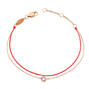 韩版钛钢18k单钻红绳闺蜜手链女二人款ins小众设计简约个性冷淡风