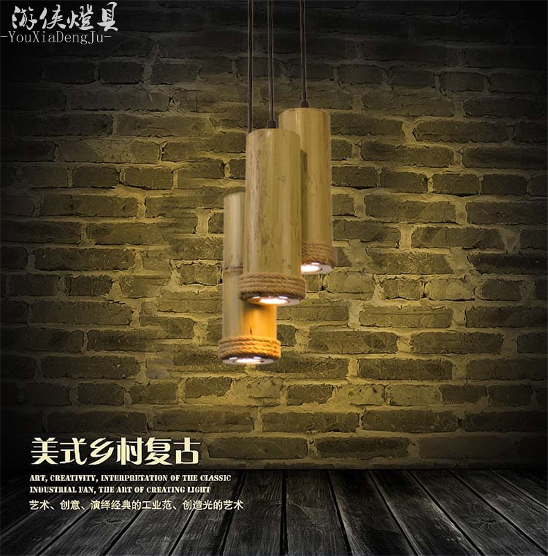 竹筒射灯  天然麻绳  手工制作  天然环保