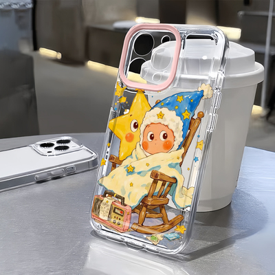 冬日睡帽星人适用苹果17promax手机壳iPhone16pro可爱小米17reno15华为Pura80软套vivox300红米K90荣耀500pro