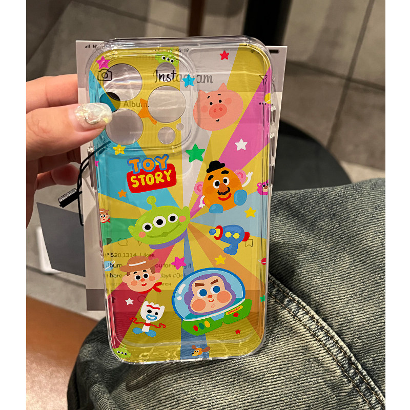 彩虹玩具总动员插画适用苹果15/14promax手机壳新款华为Pura70透明mate60iPhone13pro保护套OPPO小米vivox100