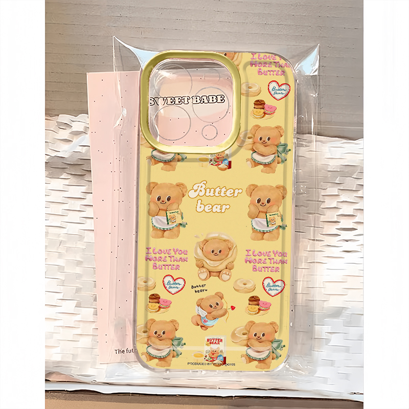 Butter黄油小熊适用iphone16promax苹果15华为Pura70荣耀200vivoOPPO一加小米14手机壳13透明12全包软少女11