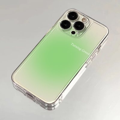 夏日ins高级渐变绿色适用iPhone15promax手机壳小米14oppo华为vivo红米k70荣耀100苹果13硅胶12太空壳11防摔x