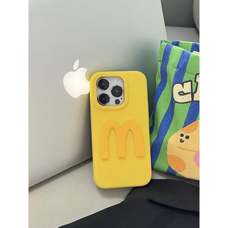 新品麦门M字多色皮纹适用苹果15promax手机壳iPhone14韩风新款13网红时尚12高级感16Pro防摔华为Pura70女软套