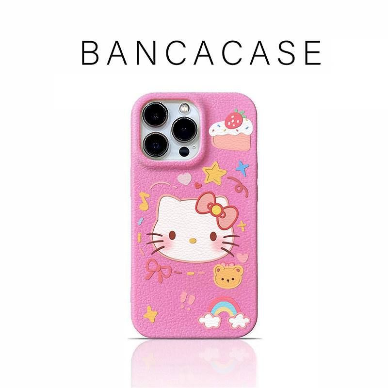 小熊蛋糕猫咪适用iPhone18PROMAX手机壳苹果17pro华为mate9080vivoS60多色PuraXView小米17高颜值皮纹Findx10
