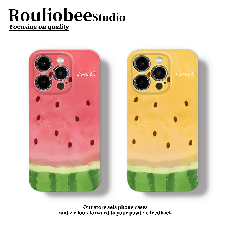 夏日水彩西瓜菲林新款适用苹果16pro手机壳iPhone15max小米14华为mate60荣耀100vivox200k50p70nova13reno12