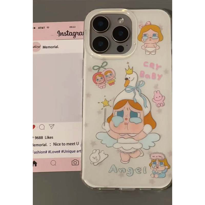 可爱大鹅哭娃芭蕾适用苹果16promax手机壳iphone13/14红米k80大孔白色小米15荣耀400华为mate70oppovivox200