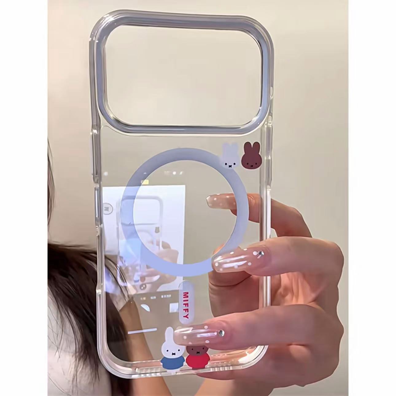 可爱卡通粽白米菲兔磁吸壳适用苹果17promax手机壳15pro新款iPhone16超好看14个性13防摔保护套17pro女款全包