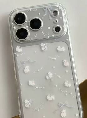 适用IPone17/16ProMax满屏蝴蝶结兔子手机壳小米17ProMax小众华为Pura80/Mate70保护套Reno14软壳红米K90防摔