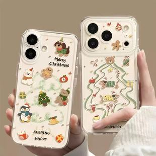 西高地小熊圣诞树适用于iPhone17苹果16promax小米17华为mate70透明vivos30全包opporeno14红米Note15手机壳