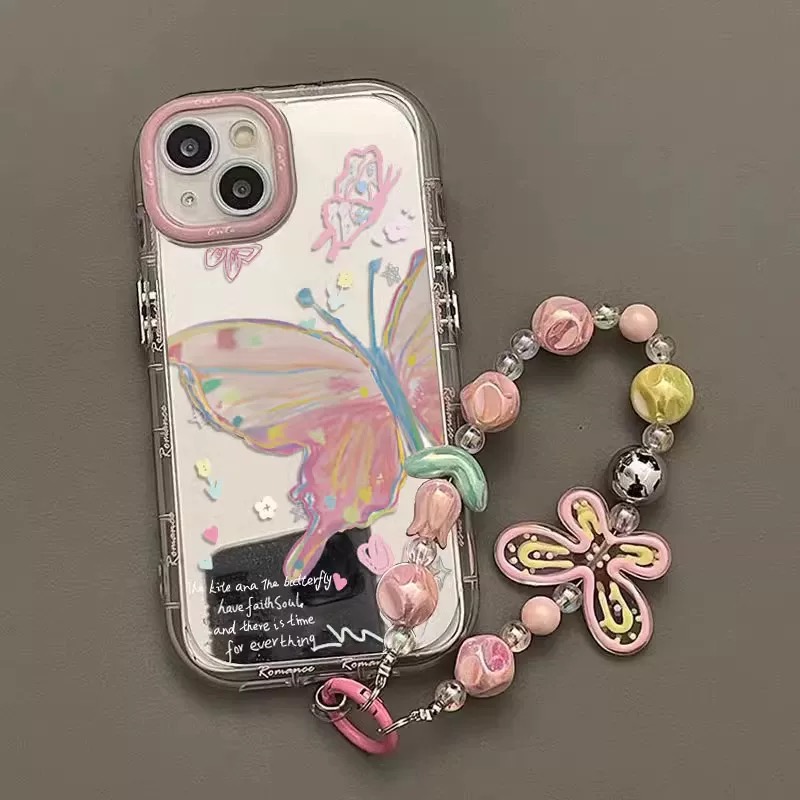 适用苹果15手机壳新款iPhone16promax镜面13/12/14Pro女xsmax防摔xr全包高级感8plus保护7p套i6s花蝴蝶se二代