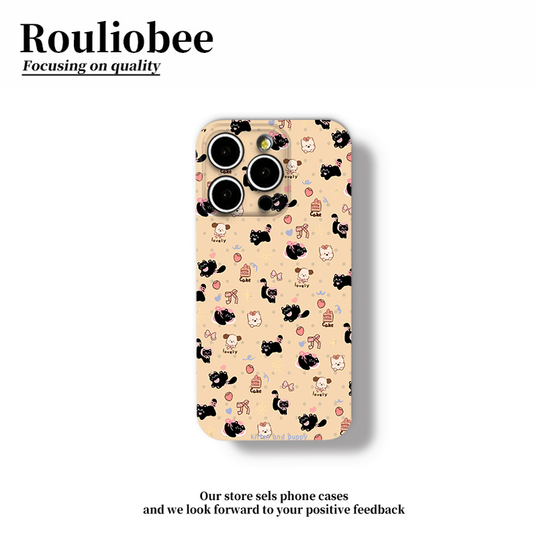 适用iPhone16promax苹果15小米14新款mate60华为p70nova荣耀200菲林手机壳13opporeno12vivos100韩系蛋糕小狗